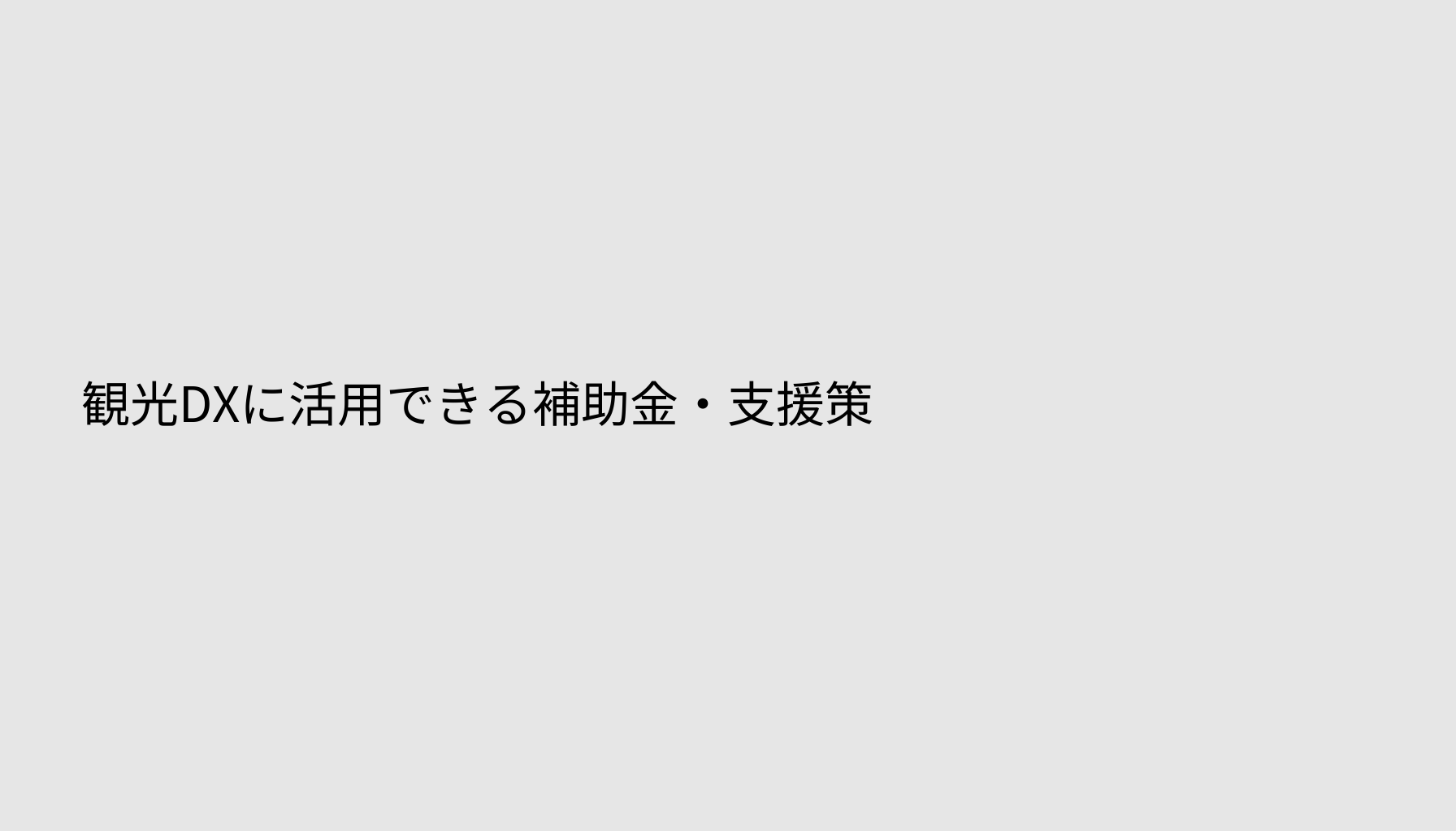 観光DXに活用できる補助金・支援策